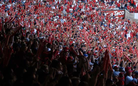 Baseball fans during ALCS game three between the Los Angeles Angels of Anaheim and the New York Yankees